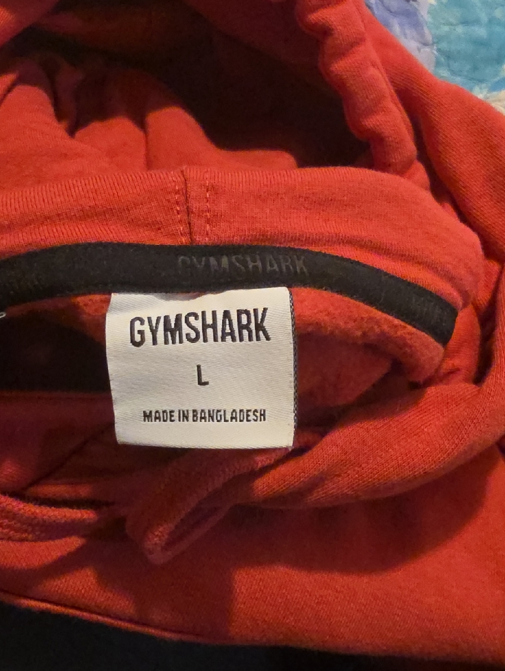 Gymshark Red Pullover Hoodie with Small Logo - Picture 3 of 4